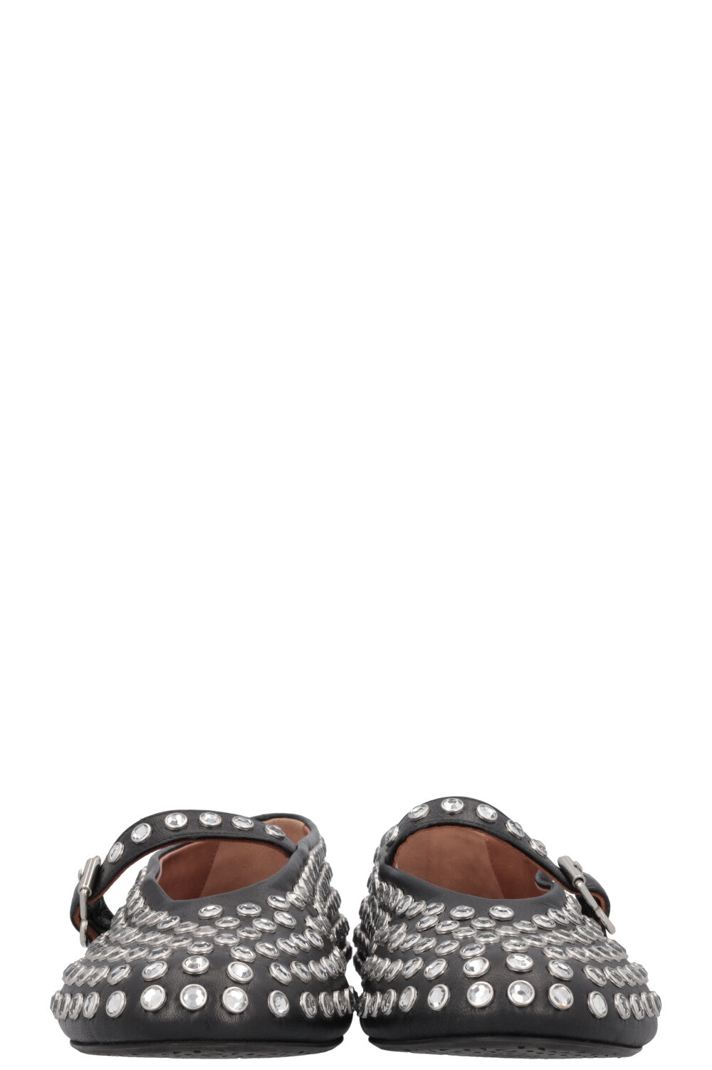 ALAIA Vienne Studded Flats Silver Black
