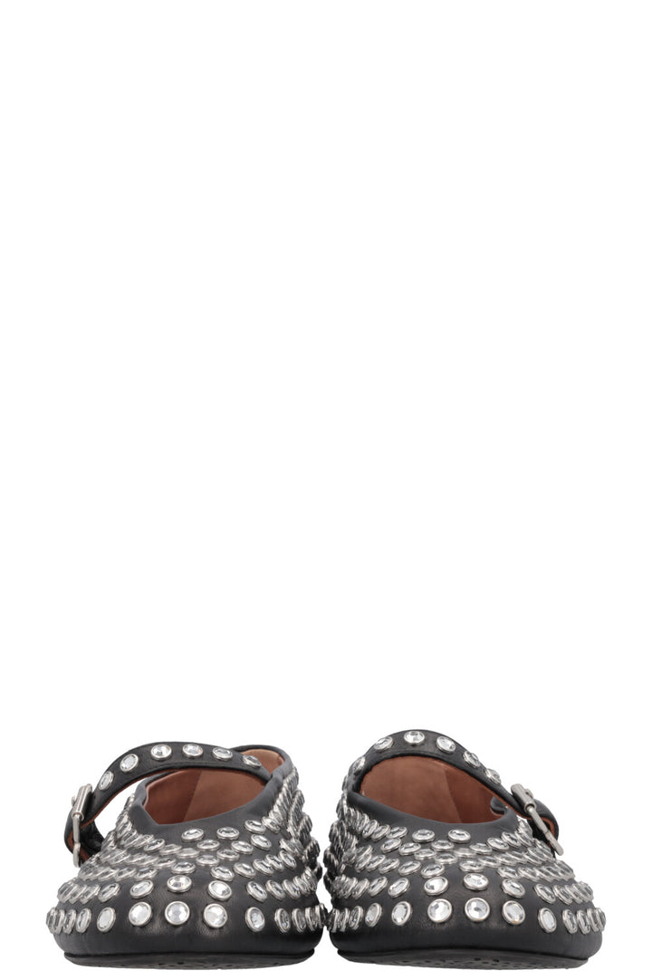 ALAIA Vienne Studded Flats Silver Black
