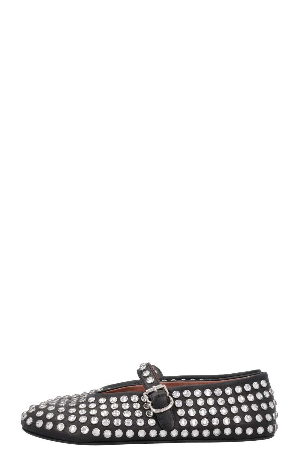 ALAIA Vienne Studded Flats Silver Black