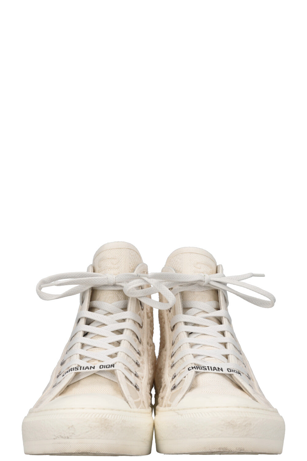 CHRISTIAN DIOR Walk'N'Dior Lace High Top Sneaker Off-White