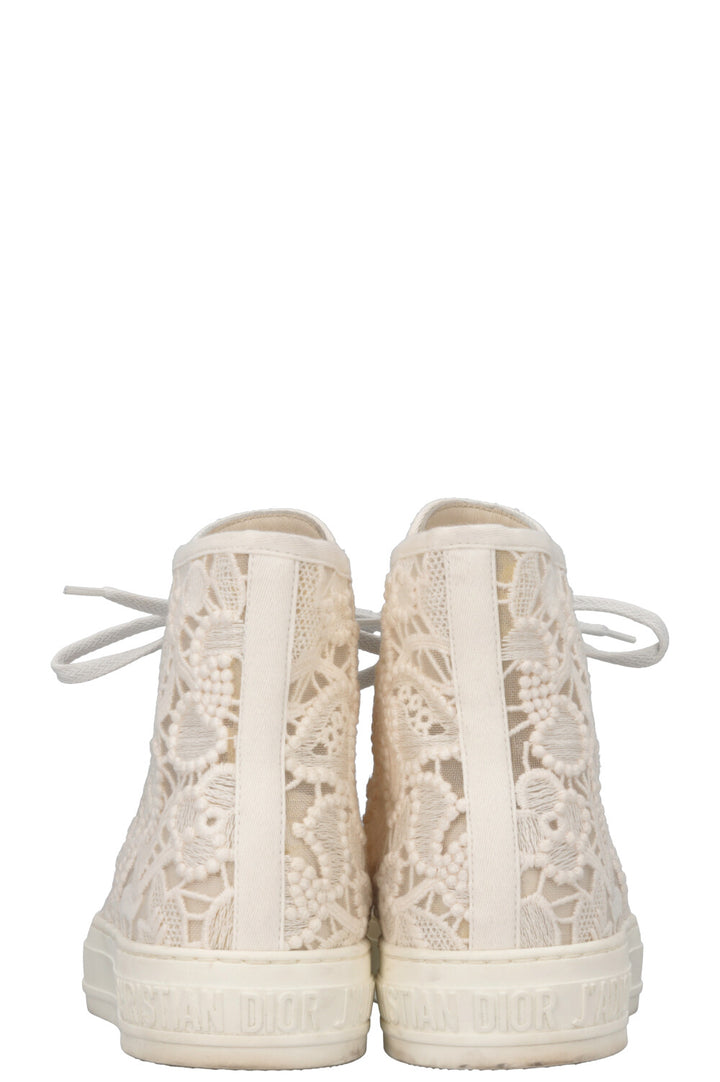 CHRISTIAN DIOR Walk'N'Dior Lace High Top Sneaker Off-White
