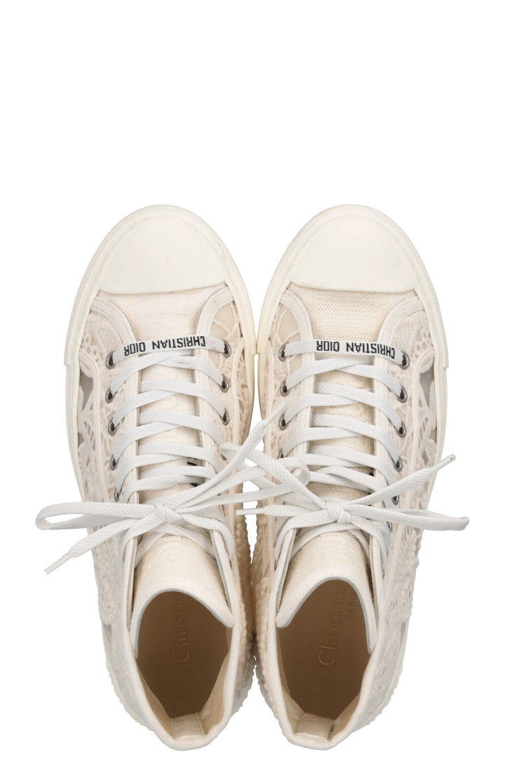 CHRISTIAN DIOR Walk'N'Dior Lace High Top Sneaker Off-White