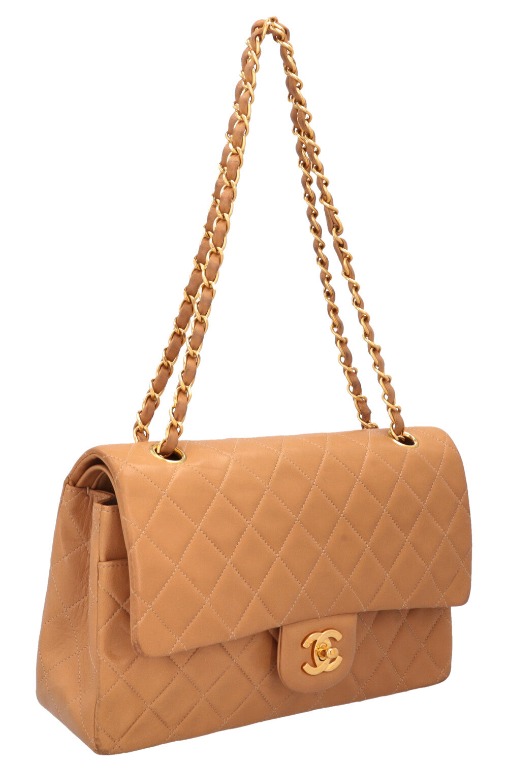 CHANEL Vintage Medium Double Flap Beige