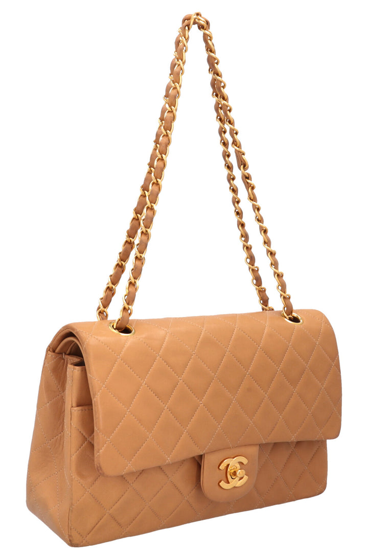 CHANEL Vintage Medium Double Flap Beige
