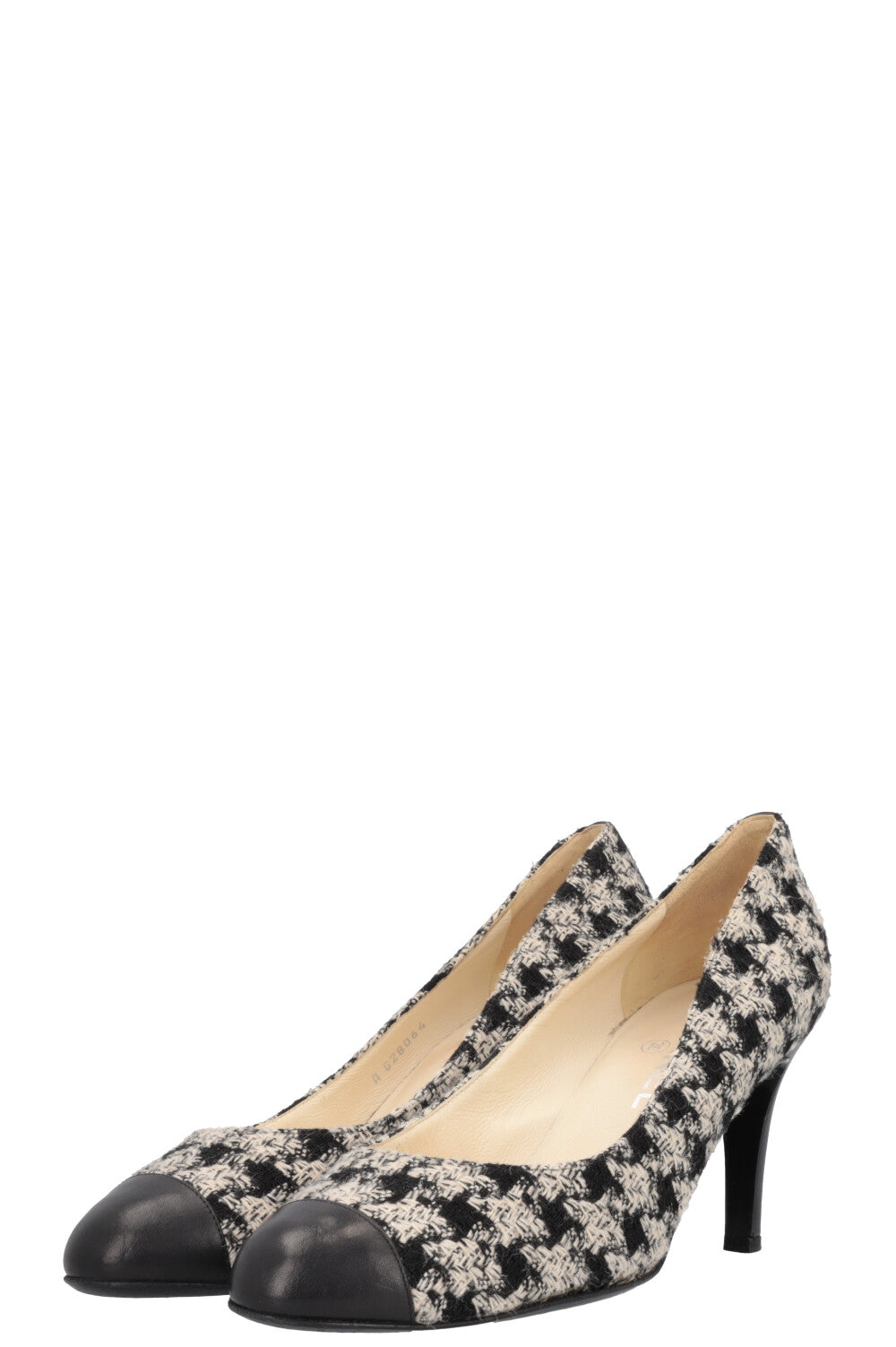CHANEL Tweed Classic Heels Black White