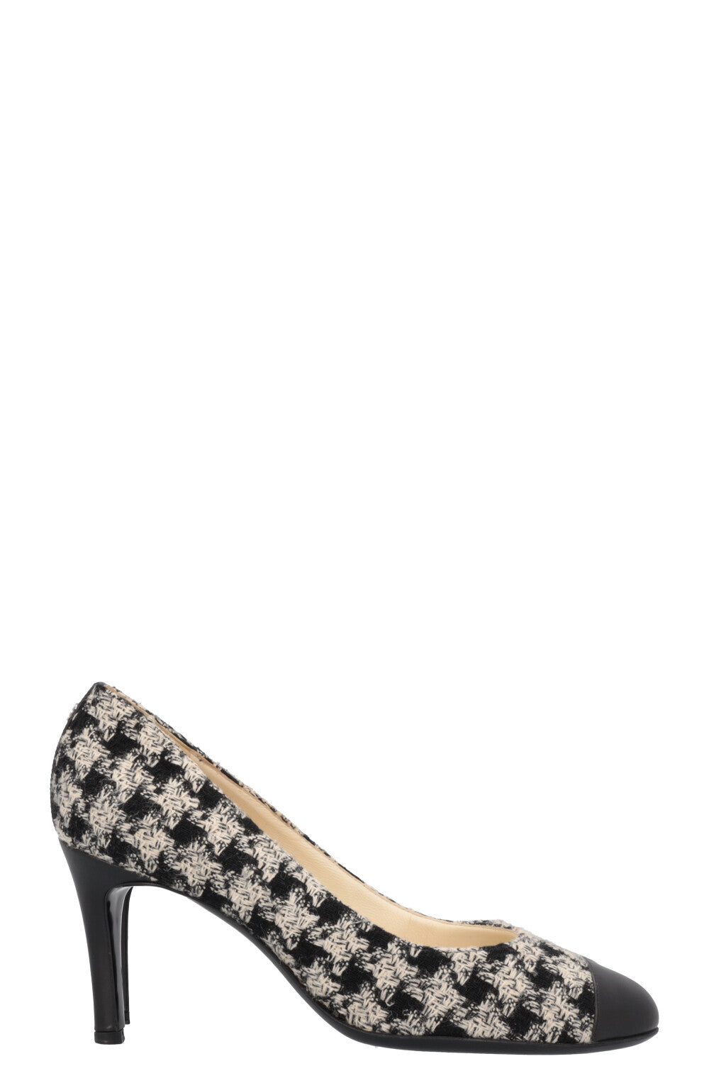 CHANEL Tweed Classic Heels Black White