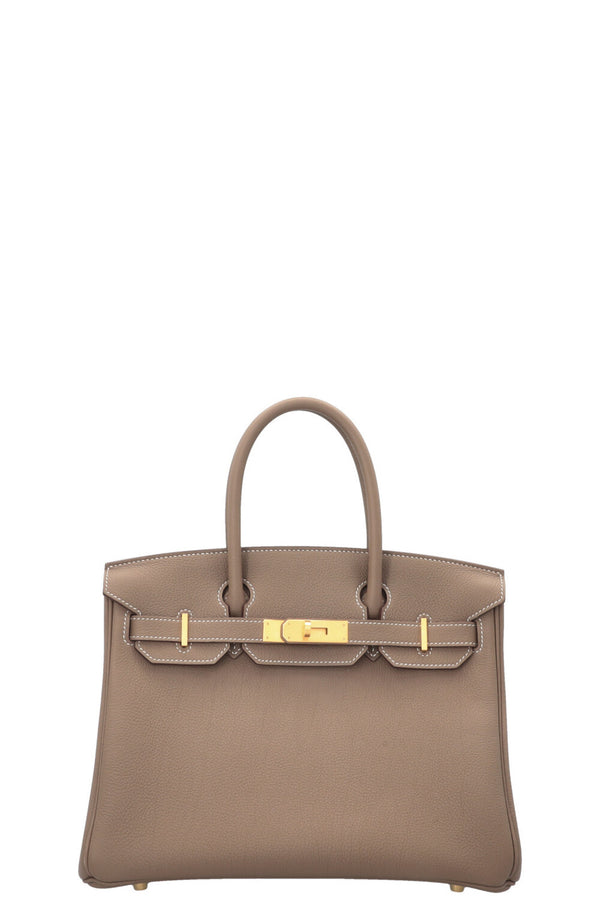 HERMÈS Birkin 30 Return Permabrass Togo Étoupe
