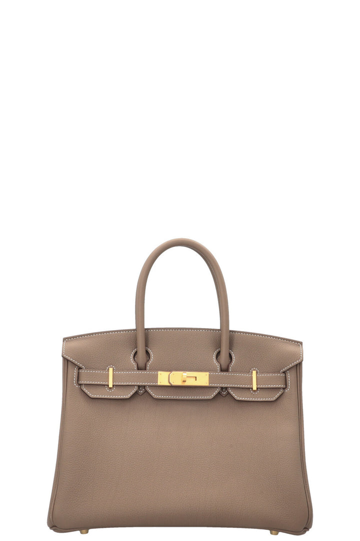 HERMÈS Birkin 30 Retourne Permabrass Togo Etoupe