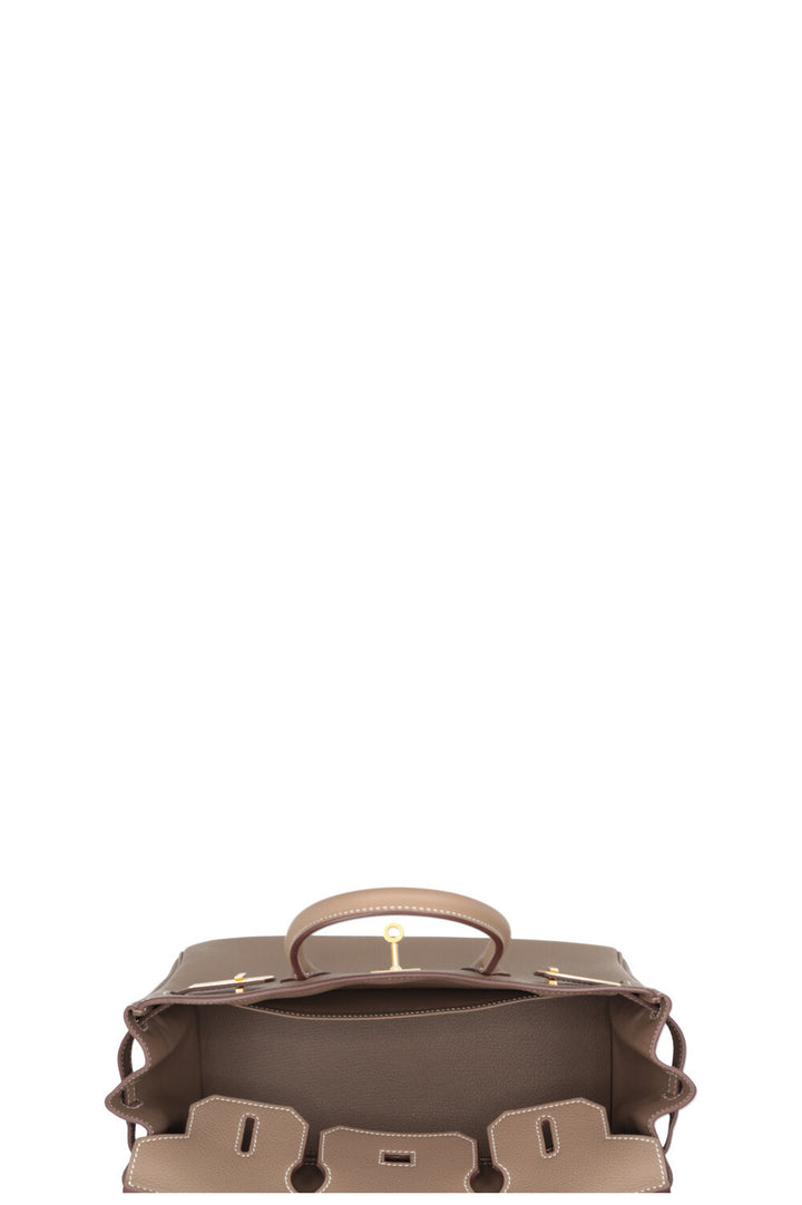 HERMÈS Birkin 30 Retourne Permabrass Togo Etoupe