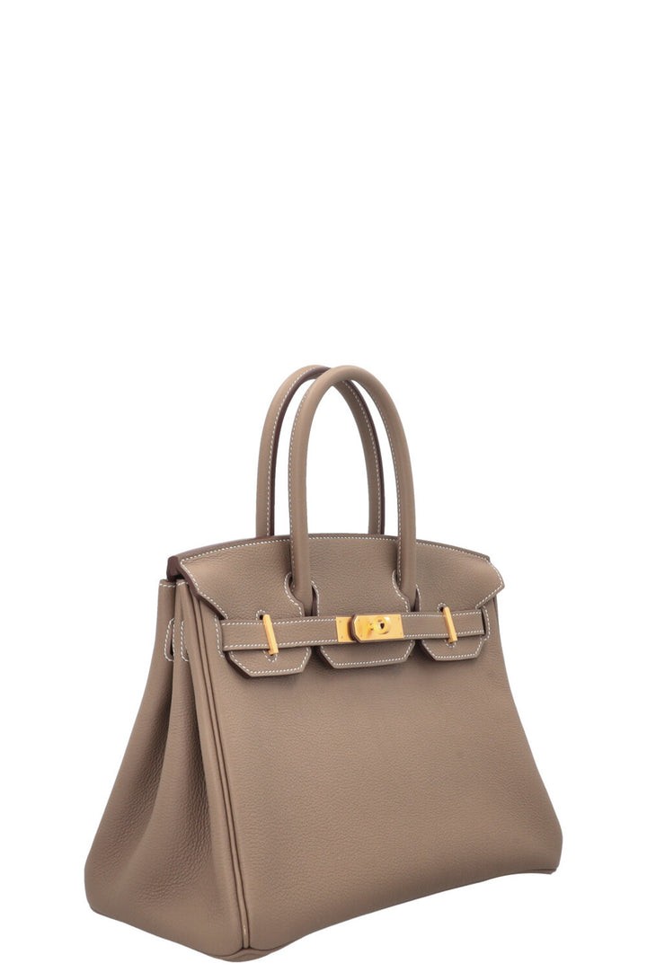 HERMÈS Birkin 30 Retourne Permabrass Togo Etoupe