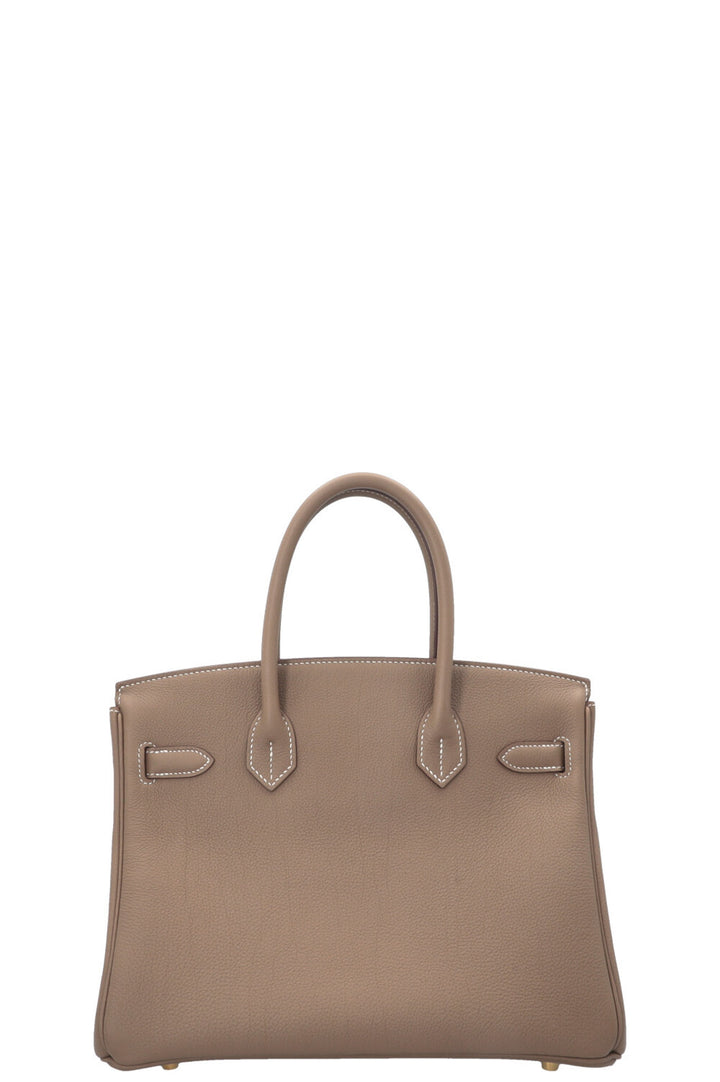 HERMÈS Birkin 30 Retourne Permabrass Togo Etoupe