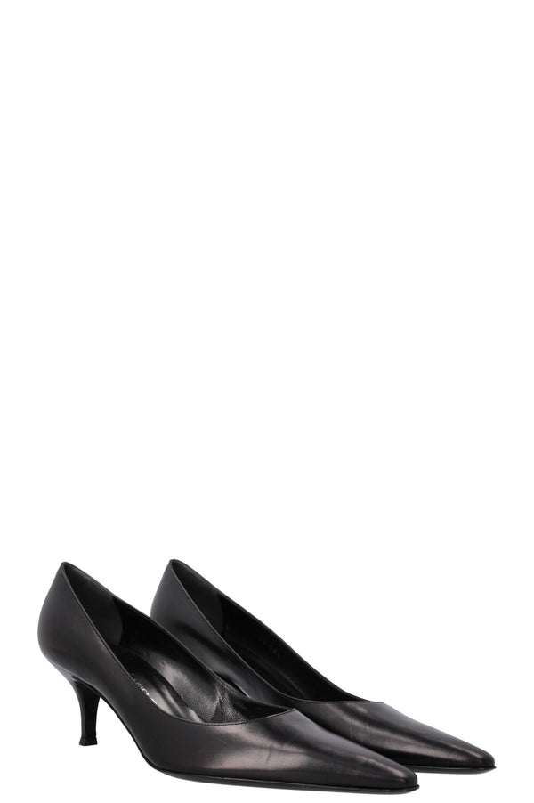 YSL Heels Leather Black