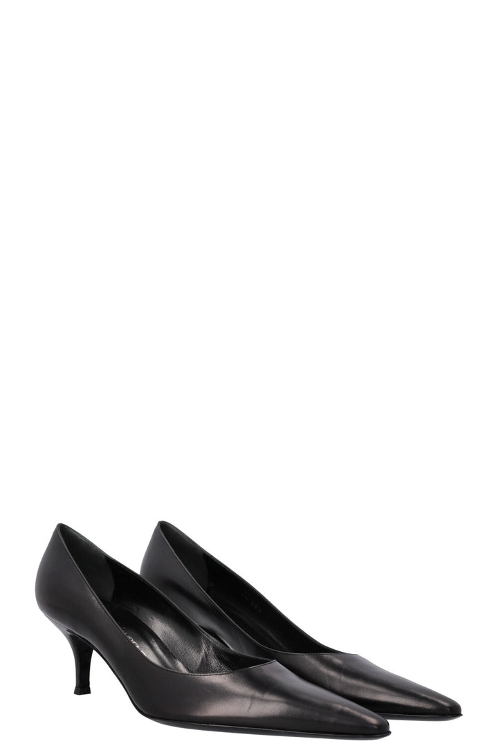 YSL Heels Leather Black
