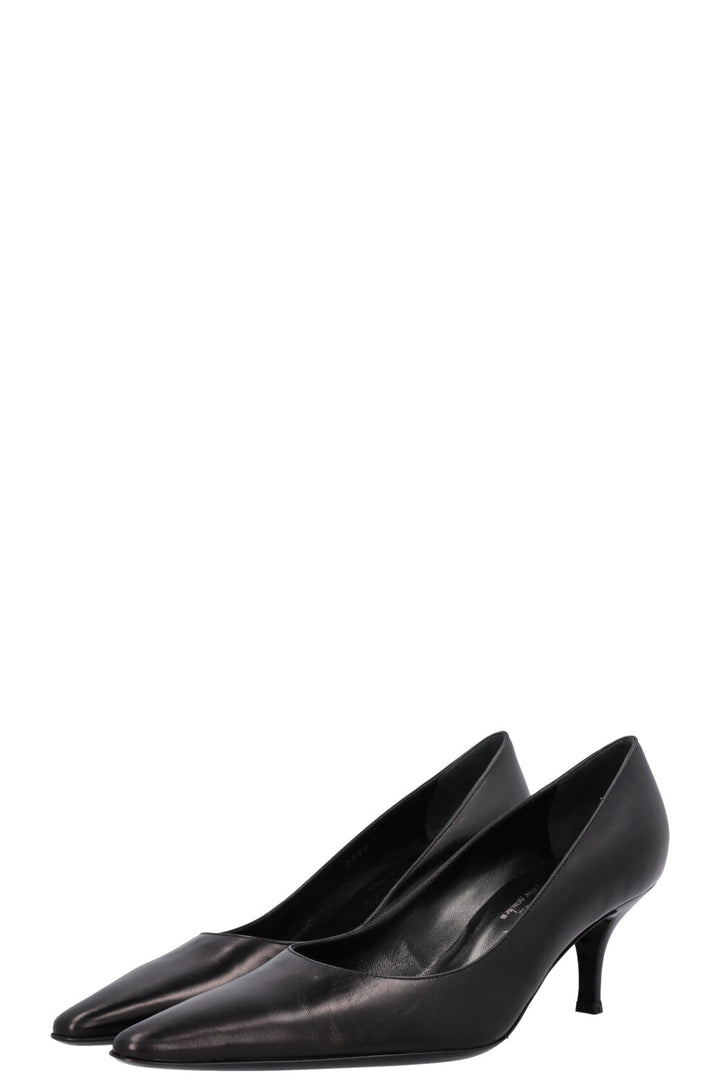 YSL Heels Leather Black