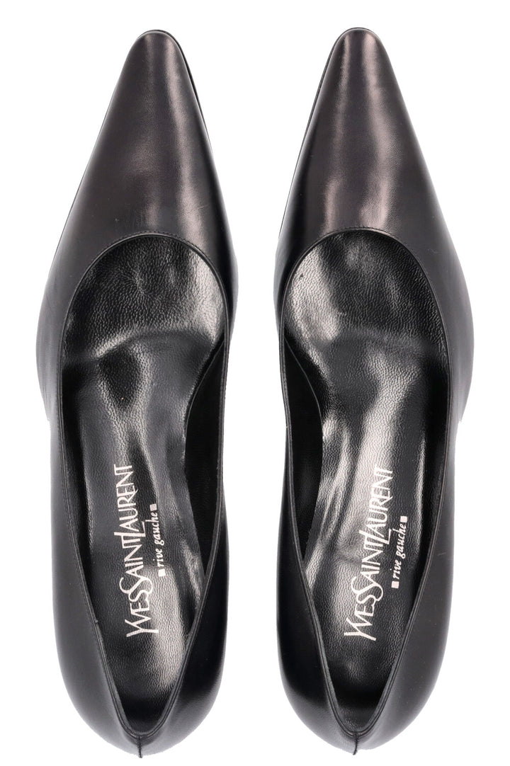 YSL Heels Leather Black