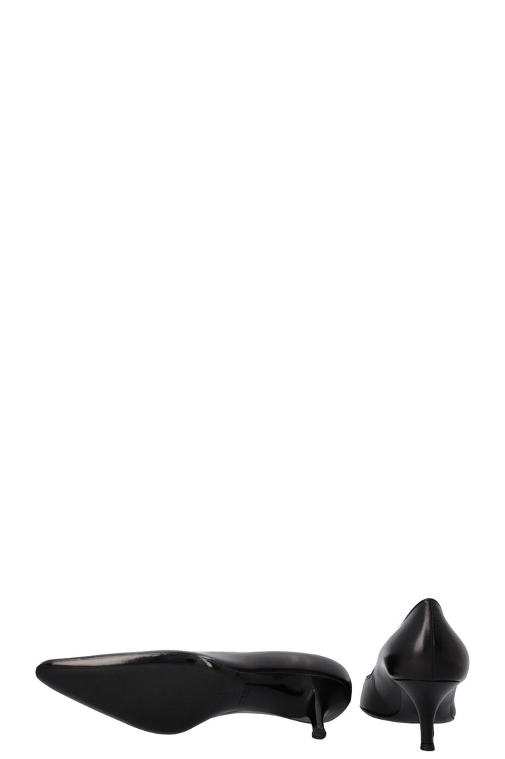 YSL Heels Leather Black