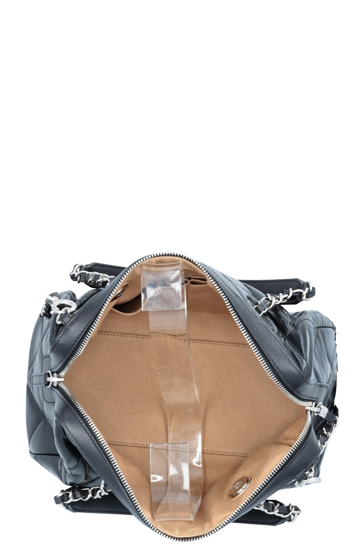 CHANEL Quilted Leather CC Small Bowling Bag Black