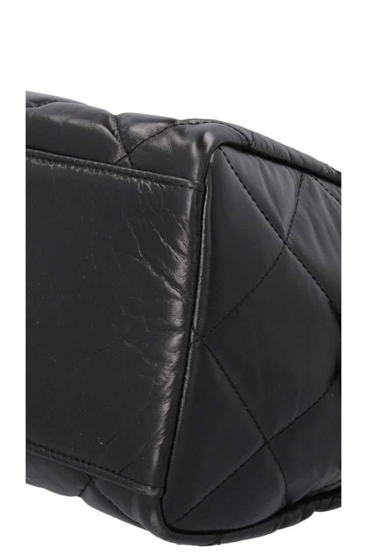 CHANEL Quilted Leather CC Small Bowling Bag Black