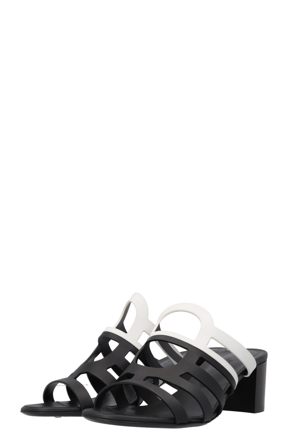 HERMÈS Celena Heels Black White
