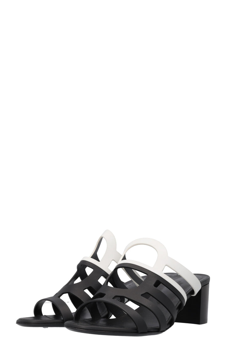 HERMÈS Celena Heels Black White