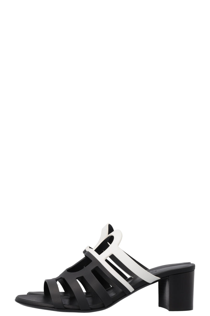 HERMÈS Celena Heels Black White
