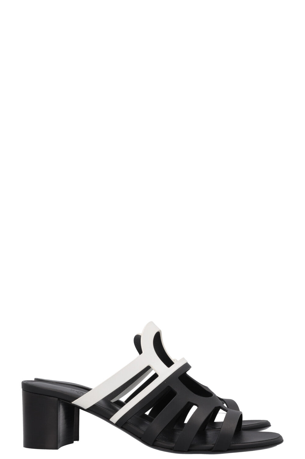 HERMÈS Celena Heels Black White
