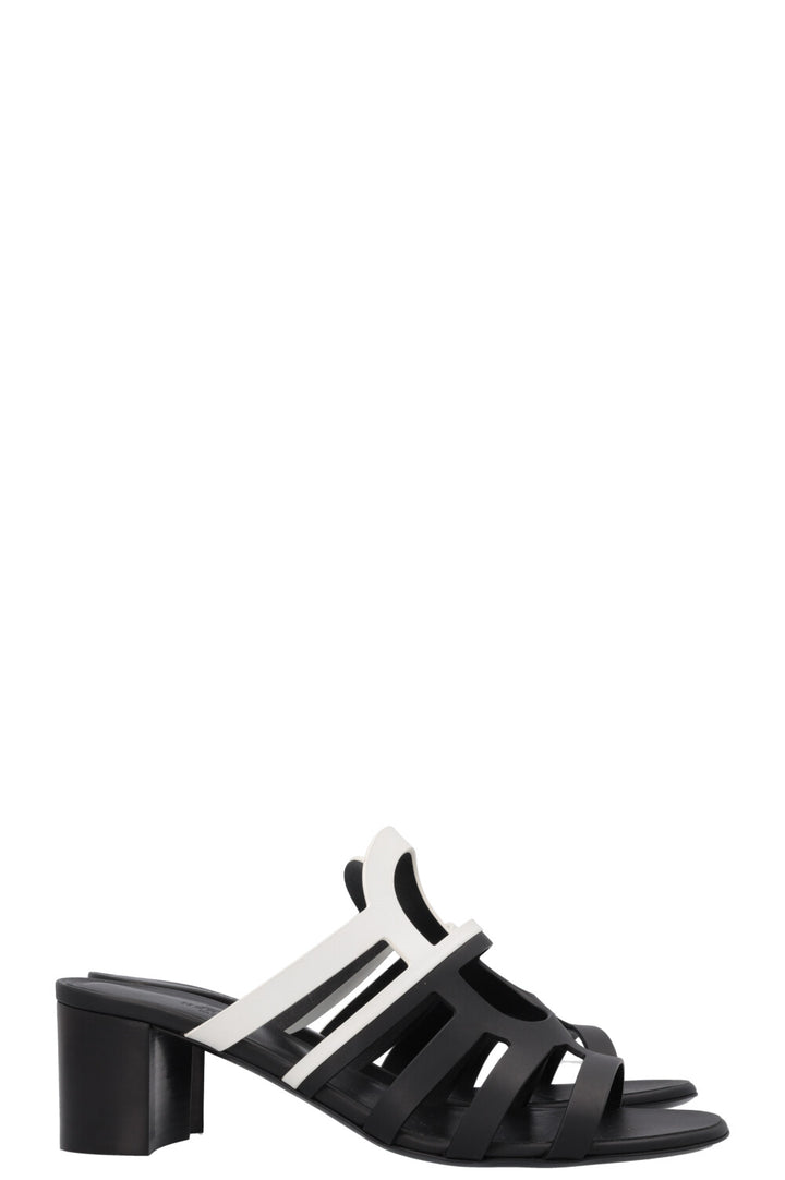 HERMÈS Celena Heels Black White