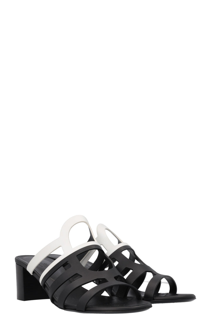 HERMÈS Celena Heels Black White
