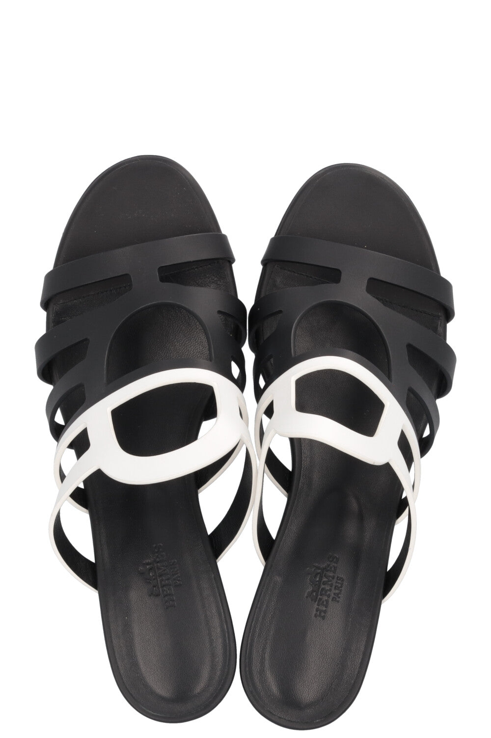 HERMÈS Celena Heels Black White
