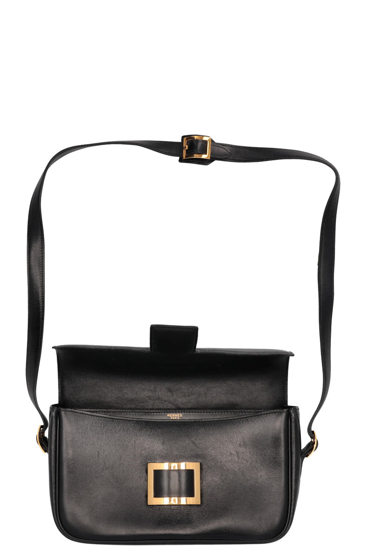 HERMÈS Vintage Martine Shoulder Bag Box Black