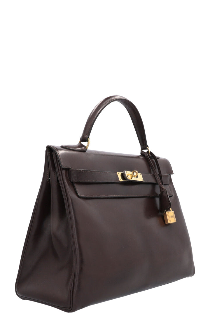 HERMÈS Kelly 32 Box Brown