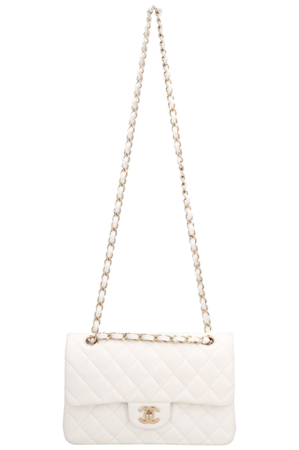 CHANEL Small Double Flap Caviar White