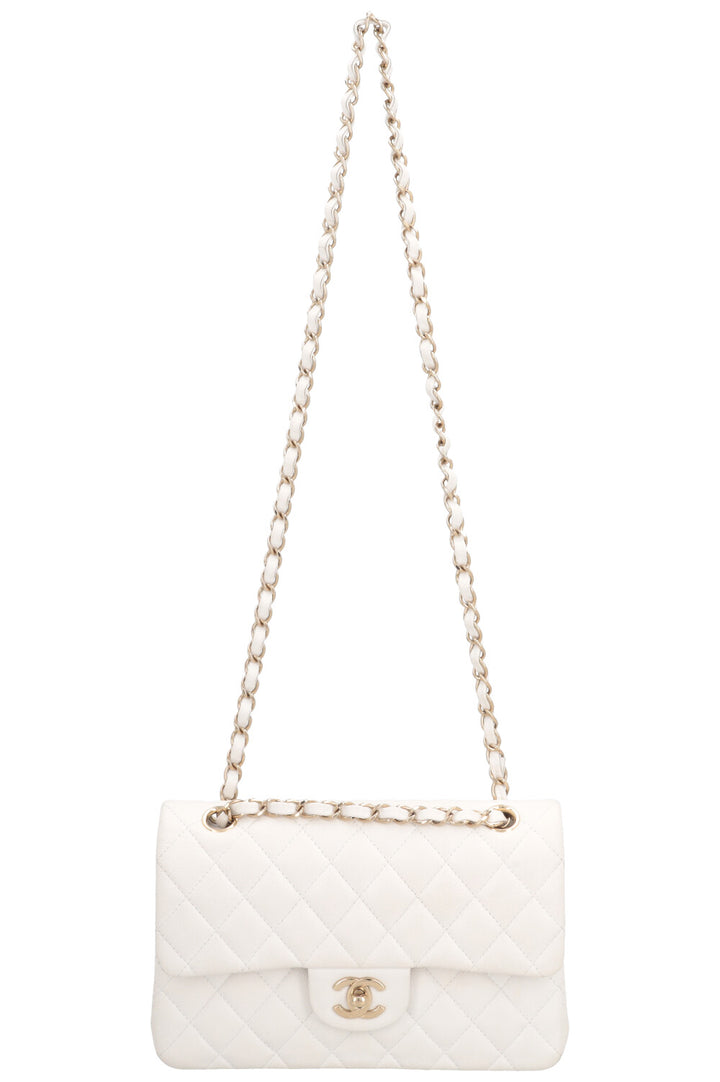 CHANEL Small Double Flap Caviar White