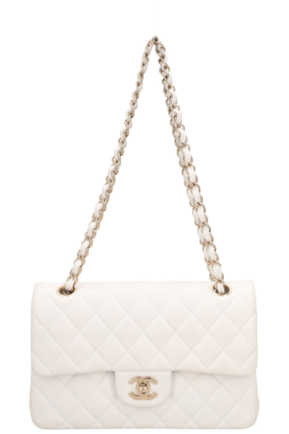 CHANEL Small Double Flap Caviar White