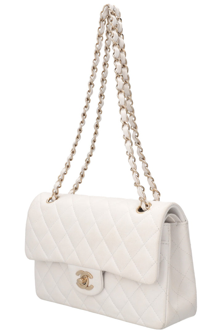 CHANEL Small Double Flap Caviar White