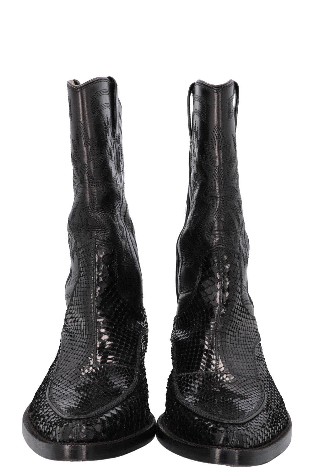 DOLCE&amp;GABBANA Cowboy Boots Python Black