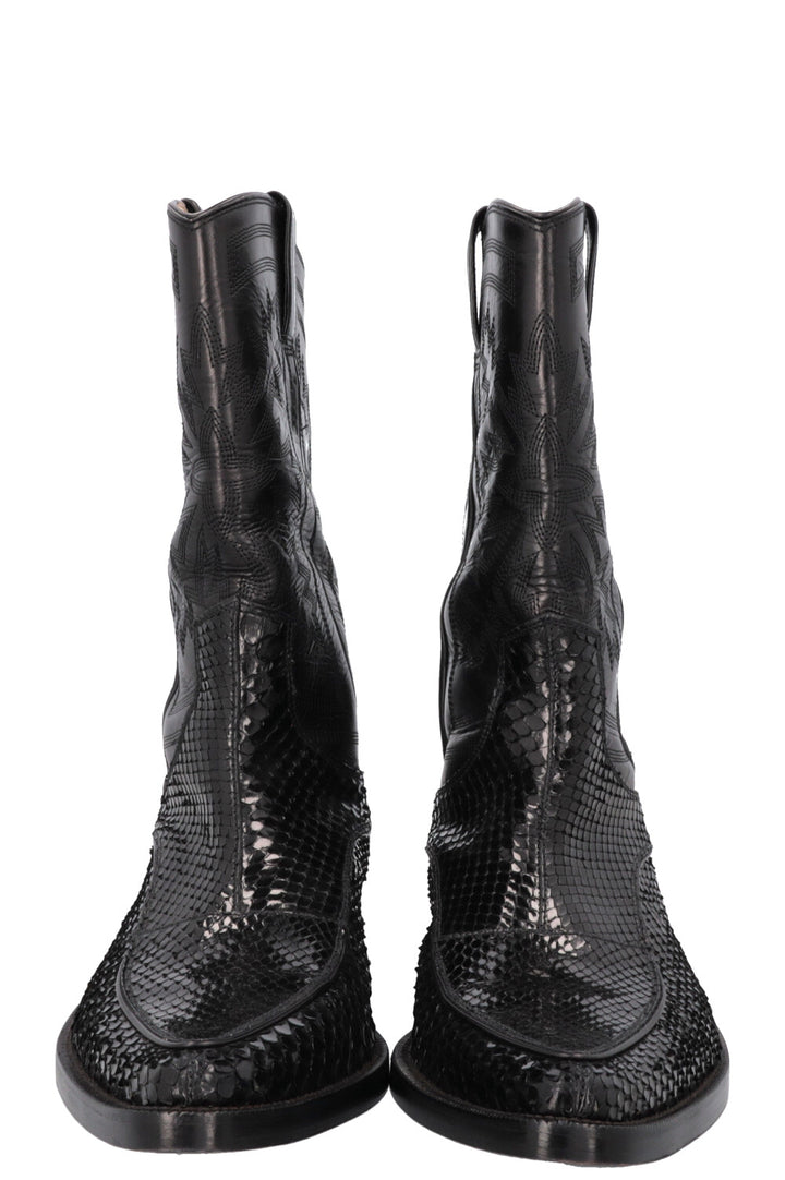 DOLCE&amp;GABBANA Cowboy Boots Python Black