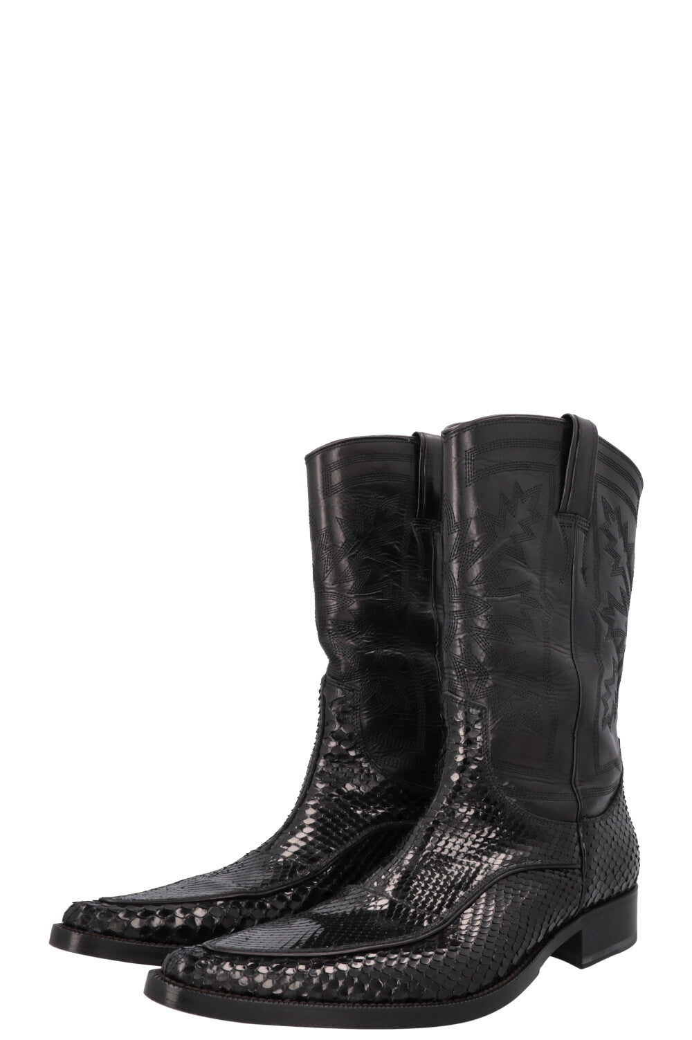 DOLCE&amp;GABBANA Cowboy Boots Python Black