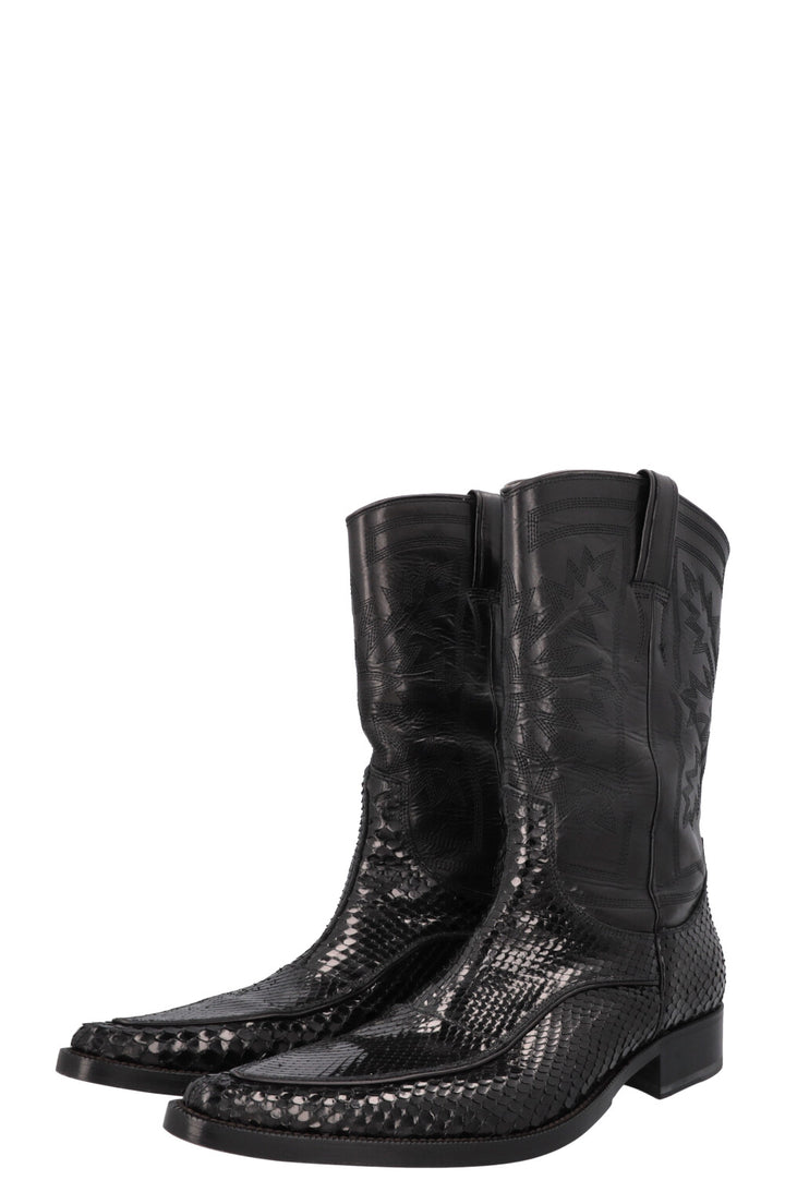 DOLCE&amp;GABBANA Cowboy Boots Python Black