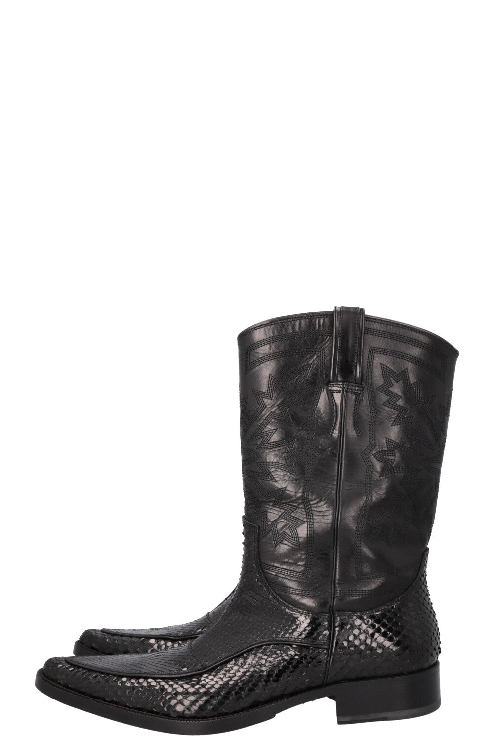 DOLCE&amp;GABBANA Cowboy Boots Python Black