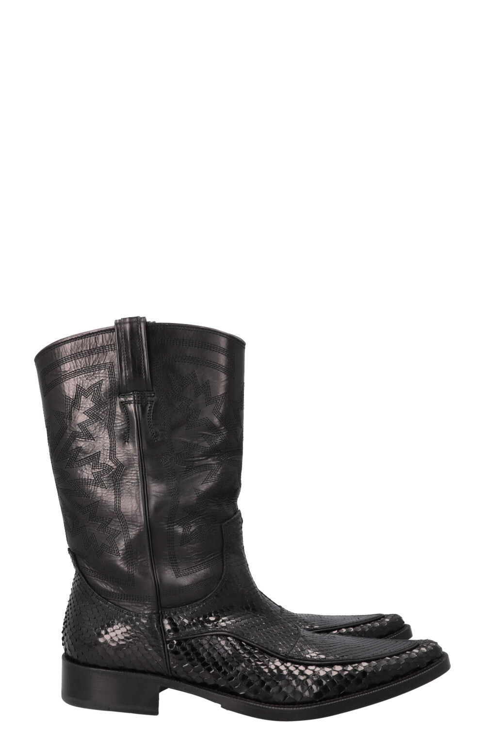 DOLCE&amp;GABBANA Cowboy Boots Python Black