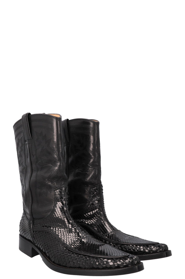 Bottes de cowboy DOLCE&amp;GABBANA en python noir