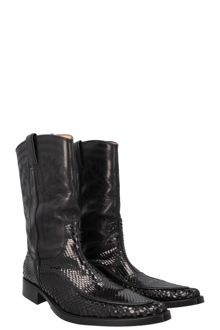 DOLCE&amp;GABBANA Cowboy Boots Python Black