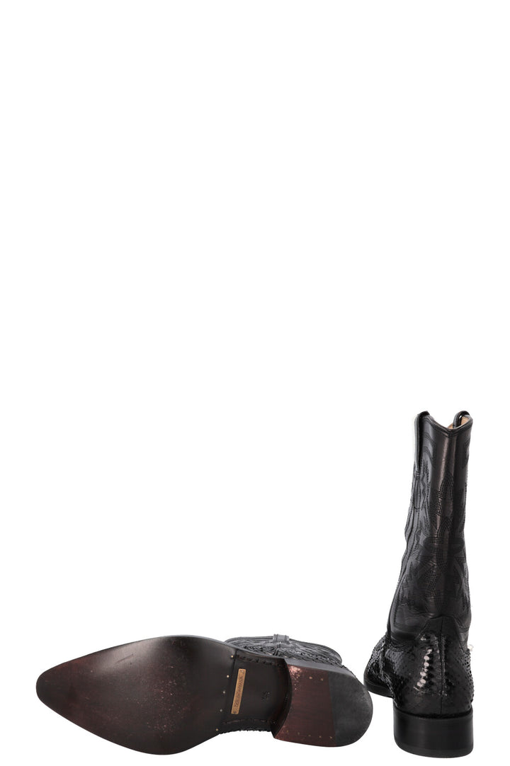 DOLCE&amp;GABBANA Cowboy Boots Python Black