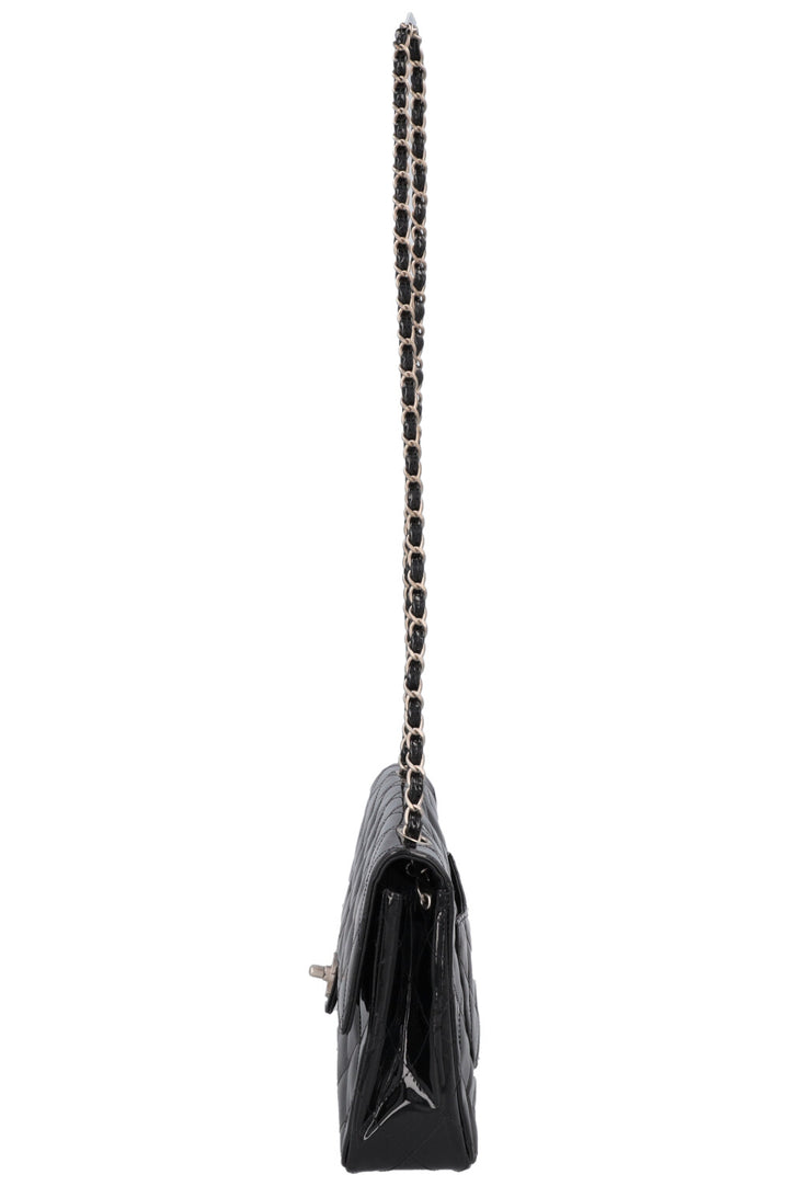 CHANEL Single Flap Bag Patent Black