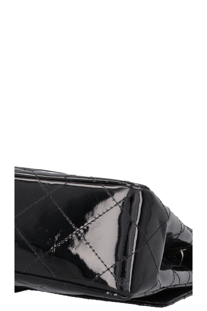 CHANEL Single Flap Bag Patent Black