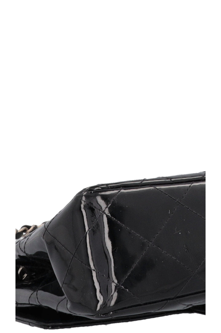 CHANEL Single Flap Bag Patent Black