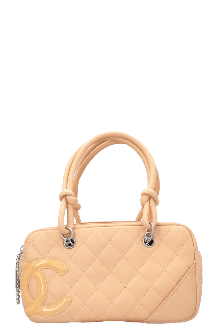 Sac bowling CHANEL Cambon CC petit modèle beige