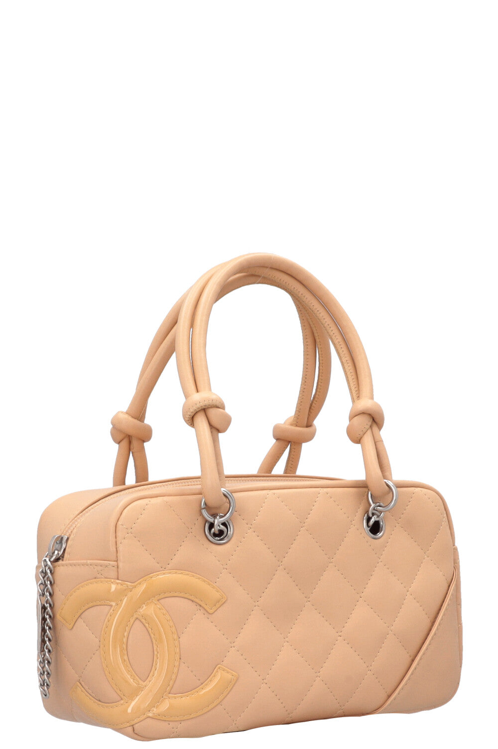 Sac bowling CHANEL Cambon CC petit modèle beige