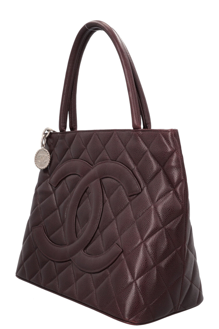 Sac cabas CHANEL Médaillon Bordeaux